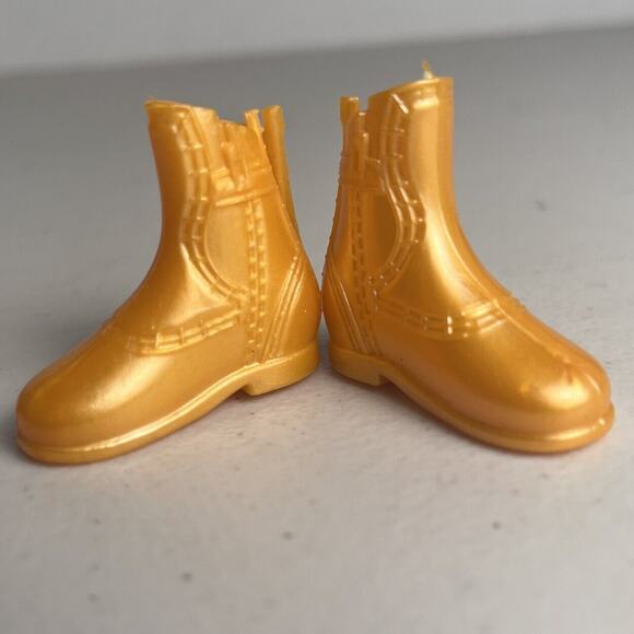 Barbie doll KEN Shoes Black & Gold Boots & Blue Sandal Flip Flops Lot 3 Pairs - Picture 4 of 12
